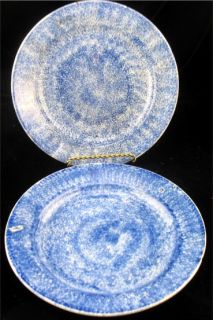 Blue Spatter Ware Spatterware Plates 8 5 Diameter