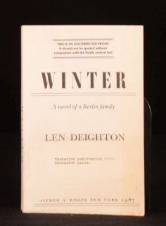 1987 Winter Len Deighton Signed Uncorrected Proof