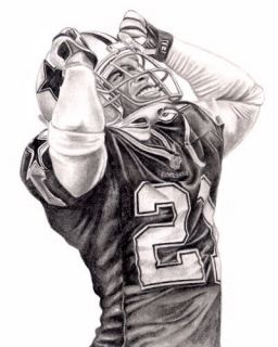 Deion Sanders Lithograph Poster Print in Cowboys Jersey