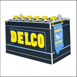 Delco Batteries 2x2 Gas Vinyl Stickers Motor Oil Decals Signs Gas