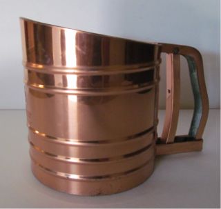 Vintage Copper Foley Sift Chine Triple Screen Flour Sifter. Very nice