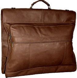 David King 42 Deluxe Leather Garment Bag w/ Exterior Pockets Luggage