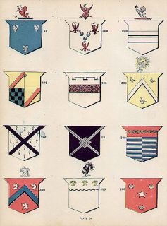24 Irish SURNAMES Ireland Coats of Arms 100 Year Old Antique Print