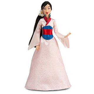 mulan with her deluxe sparkle gown and poseable arms and