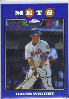 David Wright 2008 Topps Chrome Blue Refractor 85 Mets