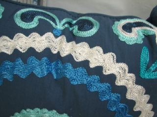 NIP Dena Twin Indigo Ikat Blue Turquoise White Quilt Coverlet Duvet w