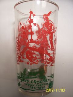 DAVY CROCKETTJUICE GLASSINDIAN FIGHTERVINTAGE 1950sMINT