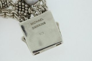Michael Dawkins 925 Sterling Silver 4 Row Pearl Bracelet