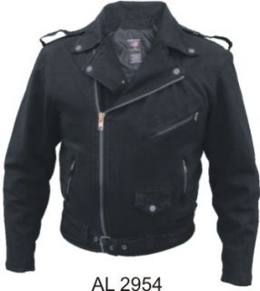 motorcycle bikers style black denim jacket 14 oz