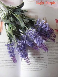Artificial Lavender Silk Flowers Violet Arrangement Home Decor Dark