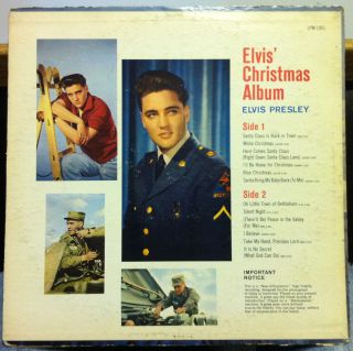 Elvis Presley Christmas Album LP VG LPM 1951 L Army Back Silver 1964
