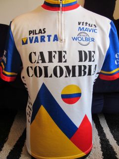 CAFE DE COLOMBIA PILAS VARTA MAVIC VITUS PROTEAM 1986 VINTAGE JERSEY