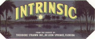 Intrinsic Citrus Crate Label de Leon Springs Florida