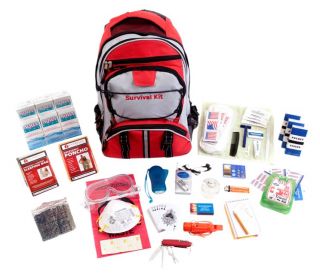 Deluxe Emergency Survival Kit First Aid 1 Person Backpack