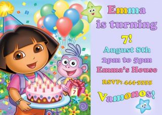 Dora The Explorer and Go Diego Go Birthday Invitations