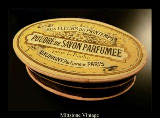  Perfume Powder Box Vintage Art Nouveau Paris Daubigny Mint Cond