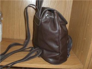 Sasson Outdoor Adventure Brown Leather Look Backpack Sling 9x9X4