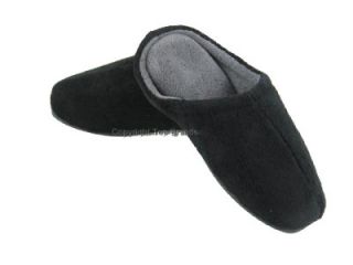 Mens Dearfoam Slippers Slip Ons Indoor Outdoor Black Size 9 10 11 12