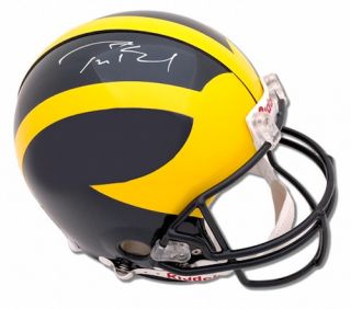 Tom Brady Hand Signed Authentic Michigan Proline Helmet Tristar
