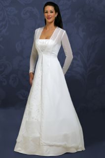 Desiree Long Sleeve Chiffon Jacket w/ Strapless Gown Wedding Dress 22