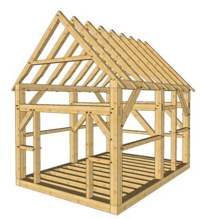 Timber Frame Shed Plans size 12 x 16 with two doors plans on 8 1 2x11