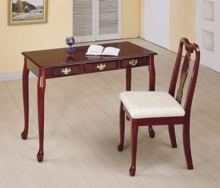  Style Versatile Writing Computer Desk and Chair Set in Cherry