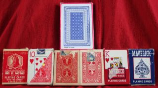 cards six normal sized decks and one deck oversized cards