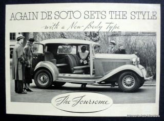 DeSoto 1933 6 Cylinder Foursome Brochure
