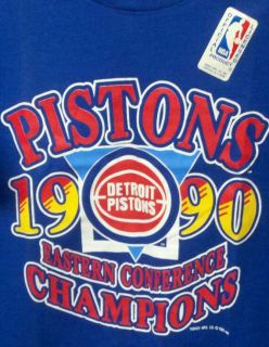 1990 DETROIT PISTONS Championship t Shirt L BAD BOYS Basketball team