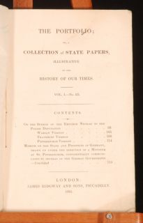 1835 2vol Portfoliio Political Journal David Urquhart