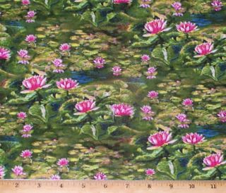 Sale Lily Pads Pond Natures Tranquility Floral Fabric by Yard Quilting