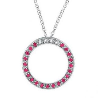 title diamond pink sapphire circle pendant necklace by morris david