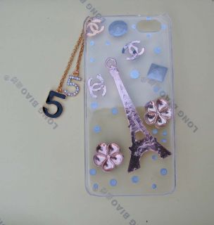 Handmade Eiffel Tower Bling Diamond Crystal Case Cover for iPhone 5 5g