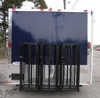  24 Blue Enclosed Concession BBQ Event Catering Food Trailer