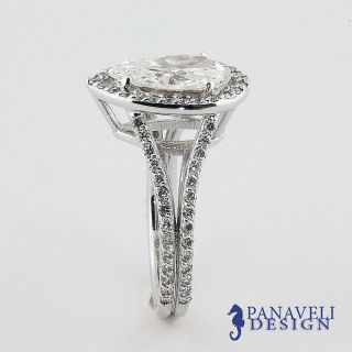80 Ct Pear Shape Diamond Engagement Ring Platinum