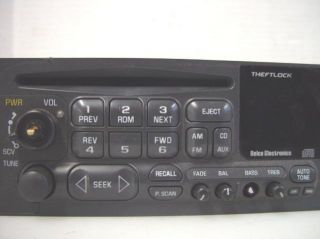 Delco 16259801 Car Stereo CD Player for Parts or Repair