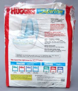 Vintage Bag of 40 HUGGIES Plastic Diapers M 1989 Muppet Babies