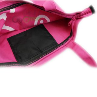 Practical Baby Diaper Bag Spacious Pockets Zipper Closure Canvas Pink