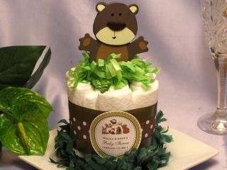 WOODLAND FOREST ANIMALS baby shower diaper cake centerpieces
