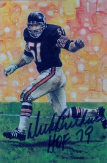 dick butkus autographed chicago bears goal line art this is a limited