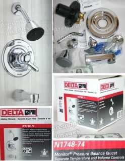 Delta Tub Shower Faucet N1748 74 Chrome New
