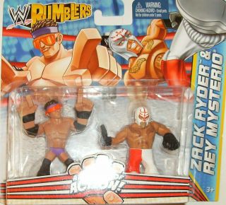  Action Figure Rumblers Zack Ryder & Rey Mysterio 2 Pack RARE COOL LOOK
