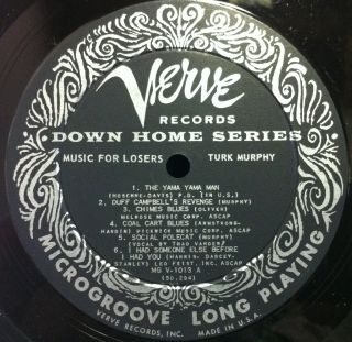 TURK MURPHY music for losers LP VG+ MGV 1013 Mono 1957 Verve Jazz