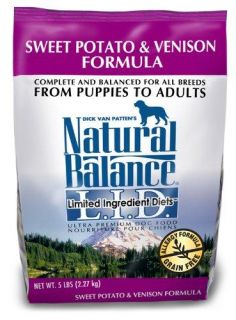 Natural Balance Sweet Potato and Venison Formula Dog Food, 5 Pound Bag