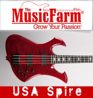 Dean USA Spire 4 Custom Shop EMG Electric Bass Guitar with Case Flame