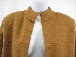 Deane White Mustard Yellow Wool Long Jacket Coat Sz M