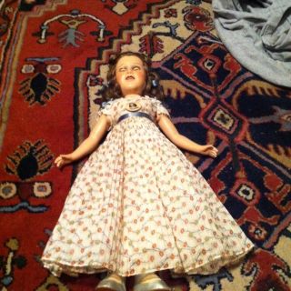 Deanna Durbin Doll 21inch with Button Antique Doll