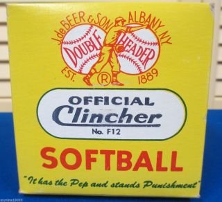SEALED John deBeer Official Clincher Double Header Softball No F12