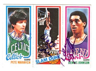  topps card that has been hand signed by pistol pete maravich dennis