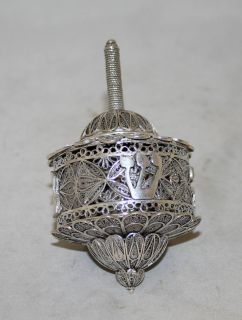 Vintage Judaica Besamim Havdala Box Dreidel Sevivon Sterling Silver